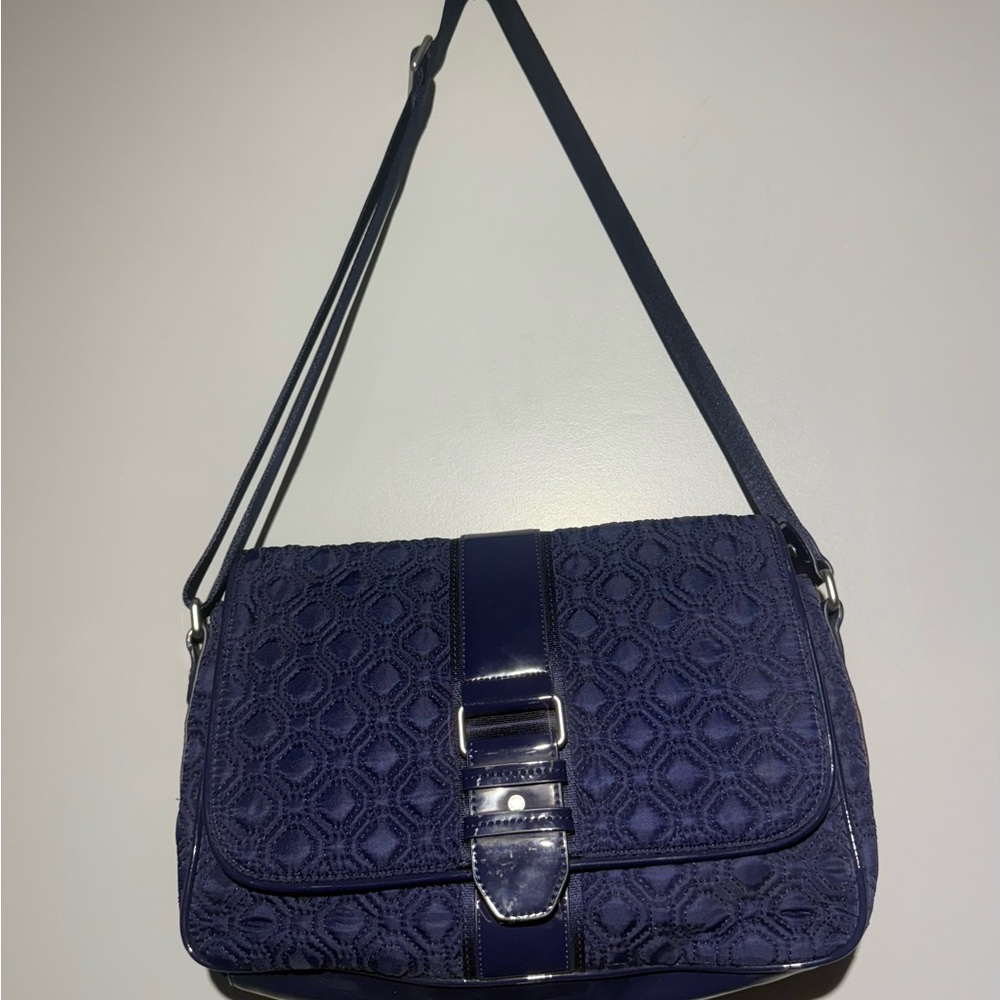 Vera Bradley Elegant Navy Blue Quilted Shoulder Bag